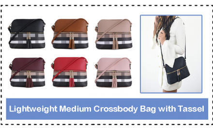 Lightweight Medium Crossbody Bag with Tassel
